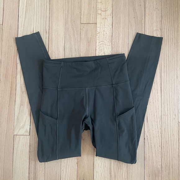 Lululemon Fast Free Crop II *Nulux 19" Olive Crop Leggings - Picture 4 of 6